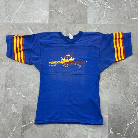 80S VINTAGE ARIZONA WRANGLERS GRAPHIC TEE MENS LARGE SHORT SLEEVE USFL - Picture 1 of 15